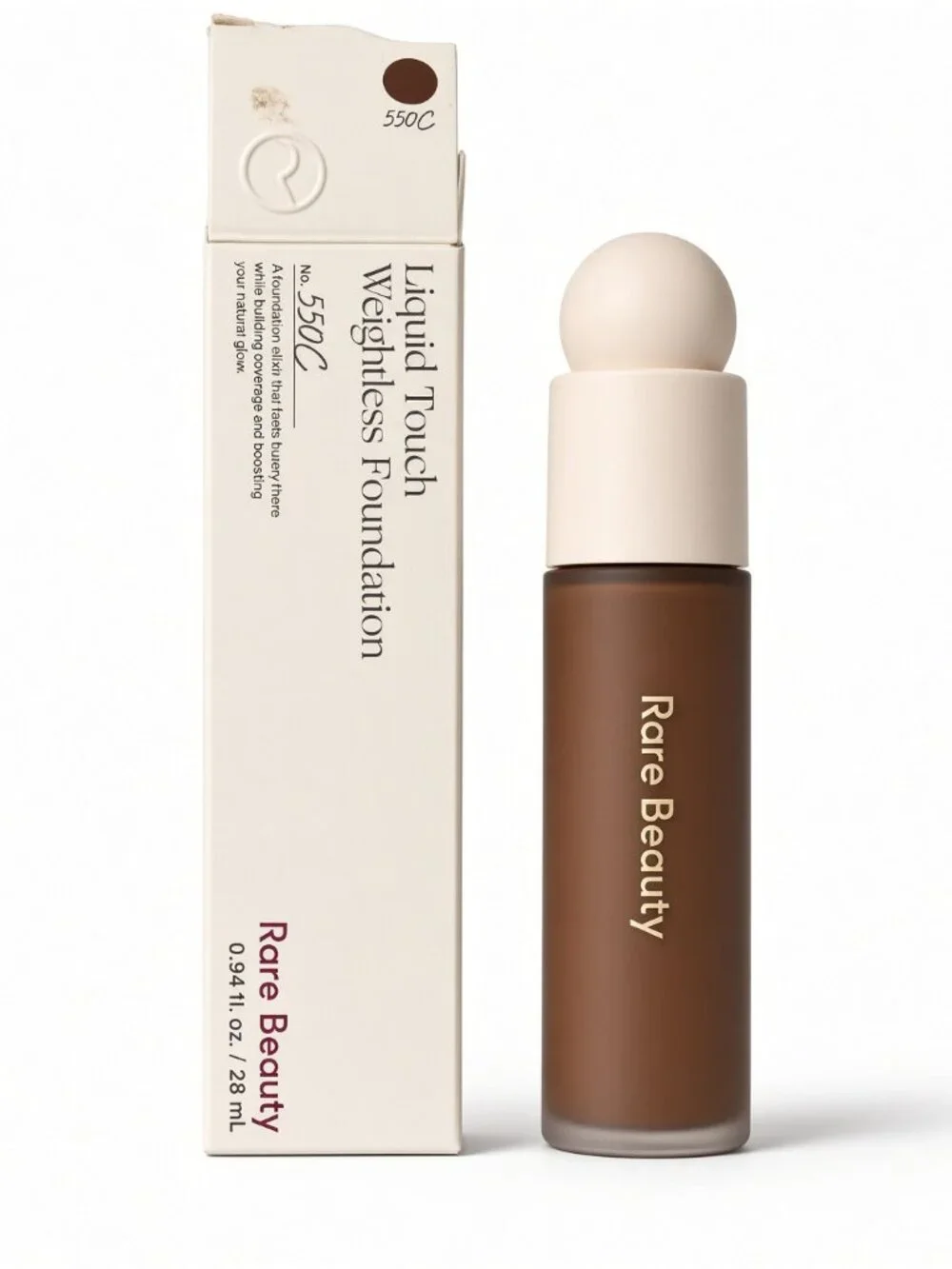 Rare Beauty Foundation Liquid Touch Weightless 550C Deep Face Makeup New